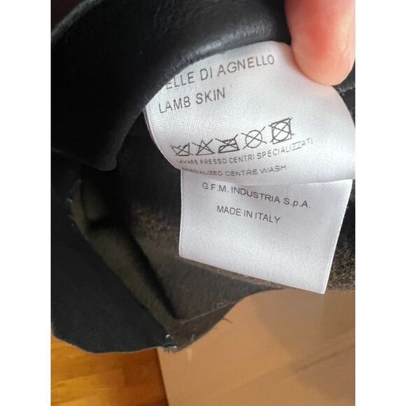 Ter et Bantine Brown Virgin Wool and Black Lamb Skin Leather Dress Sz. 42 (US 6) - Picture 8 of 9